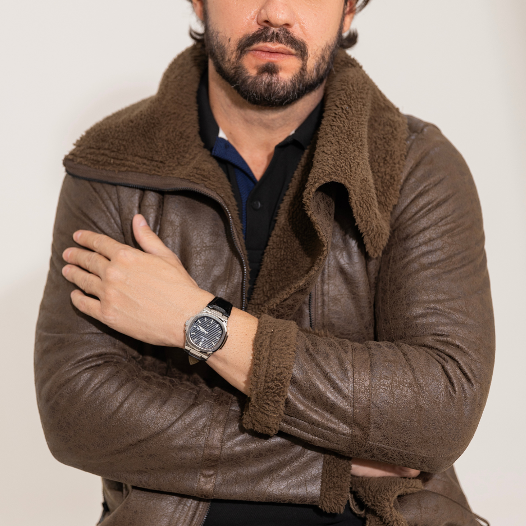 Relógio Couro - Classic Vintange (Preto)