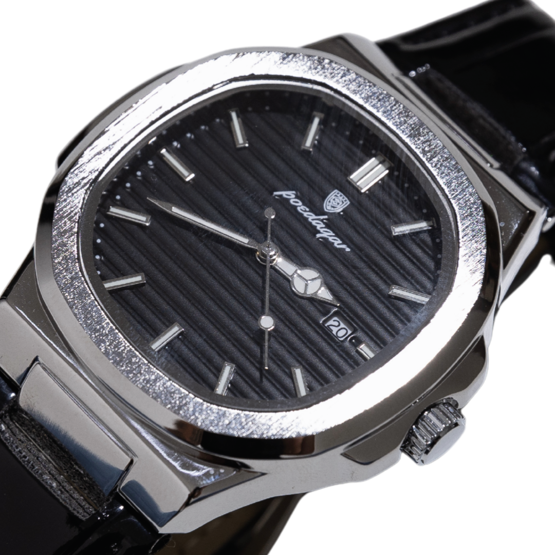 Relógio Couro - Classic Vintange (Preto)