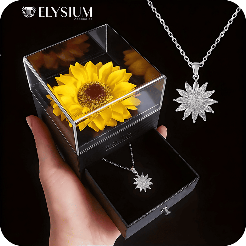 Kit Presente - Colar Girassol Radiante + Caixa Premium GRÁTIS
