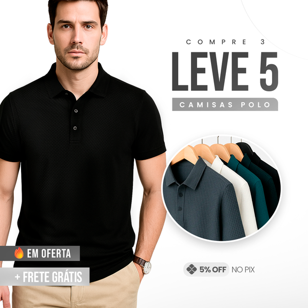 |COMPRE 3 LEVE 5| - Camisas Polo Algodão Premium Elegant