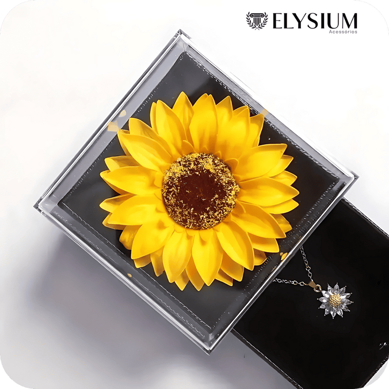 Kit Presente - Colar Girassol Radiante + Caixa Premium GRÁTIS
