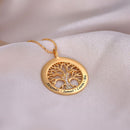 Colar Árvore Eterna Personalizável - Minha Família - Gravação a Laser - Banhado a ouro